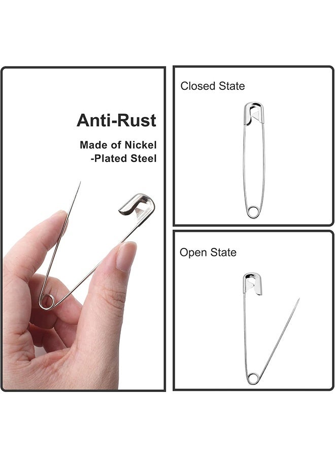 300 PCS 19mm Safety Pins - Heavy Duty Quilting Pins,  Silver Metal for DIY Crafts, Jewelry Making, Baby Clothing - Image 3
