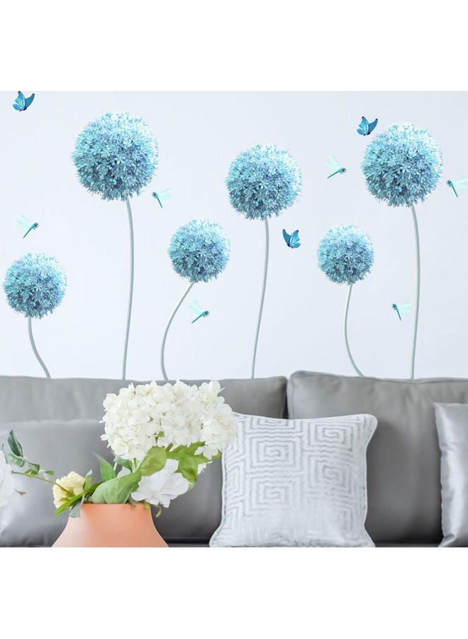 NIBEMINENT Hydrangea Butterfly Pattern Wall Sticker For Home Blue 50x70cm - Image 3