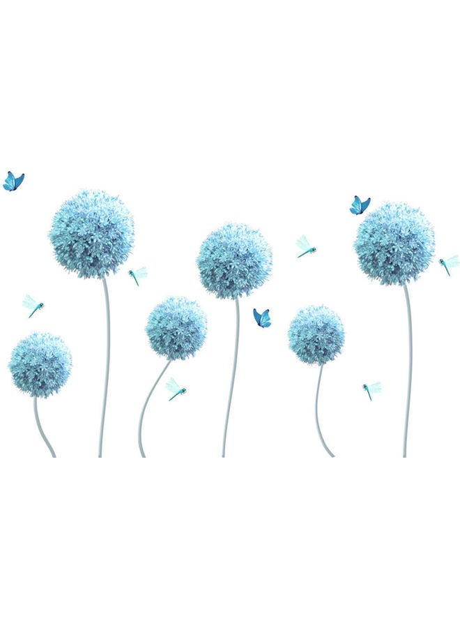 NIBEMINENT Hydrangea Butterfly Pattern Wall Sticker For Home Blue 50x70cm - Image 1