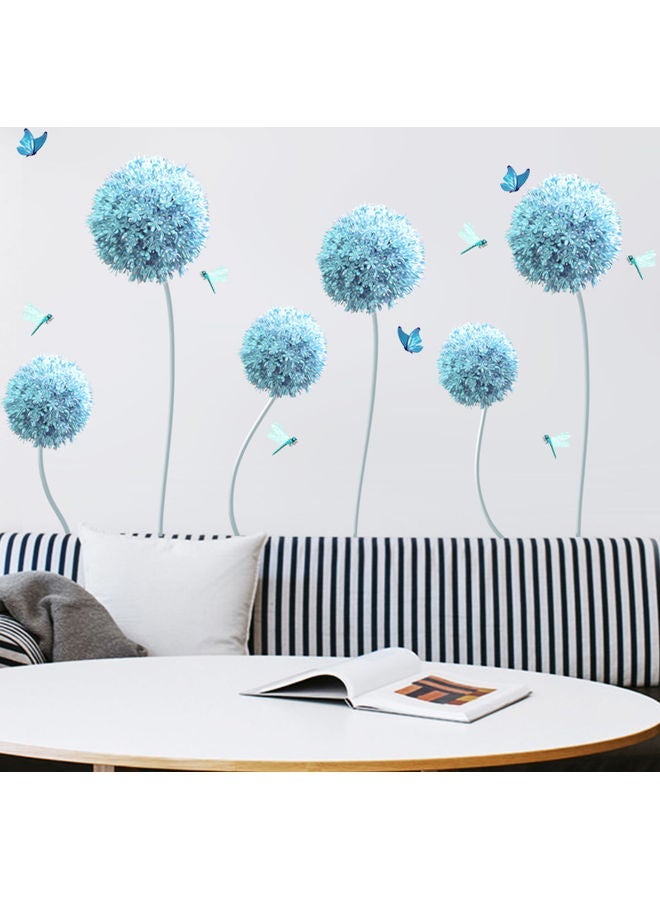 NIBEMINENT Hydrangea Butterfly Pattern Wall Sticker For Home Blue 50x70cm - Image 5