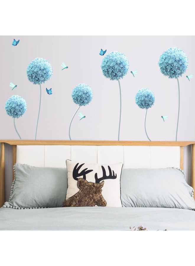 NIBEMINENT Hydrangea Butterfly Pattern Wall Sticker For Home Blue 50x70cm - Image 4
