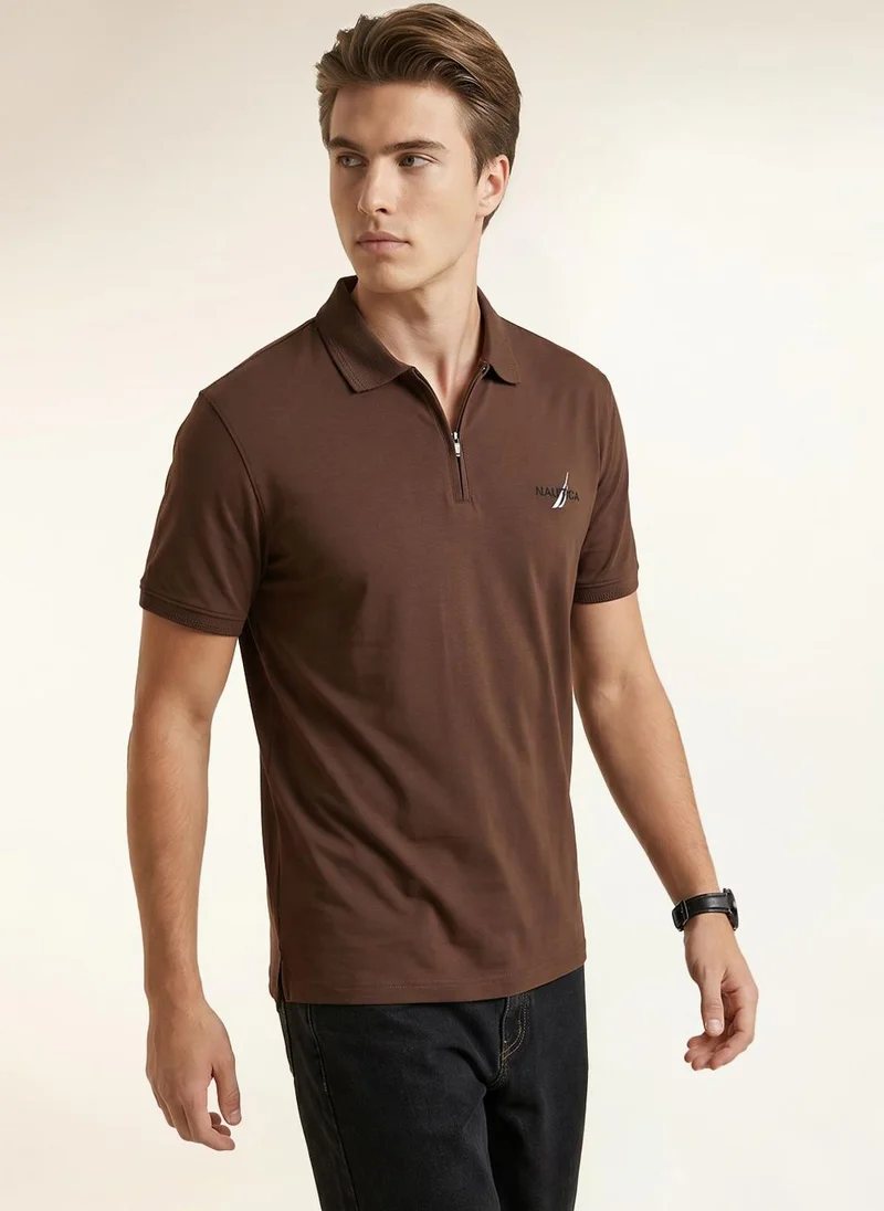 نوتيكا Nautica Men Dark Brown Polo T-Shirt