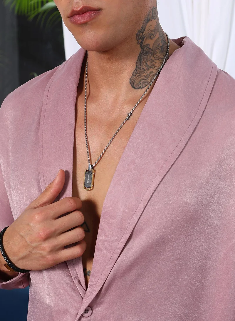 CAHOOT  Men's Flamingo Pink Shawl Collar Shirt for Men | Best Price UAE