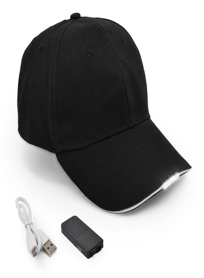 UltraKey Hands Free Rechargeable LED Baseball Cap Hat for Outdoor Party Black - Image 1