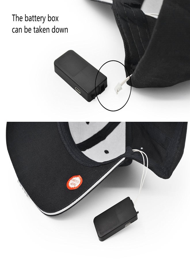 UltraKey Hands Free Rechargeable LED Baseball Cap Hat for Outdoor Party Black - Image 3