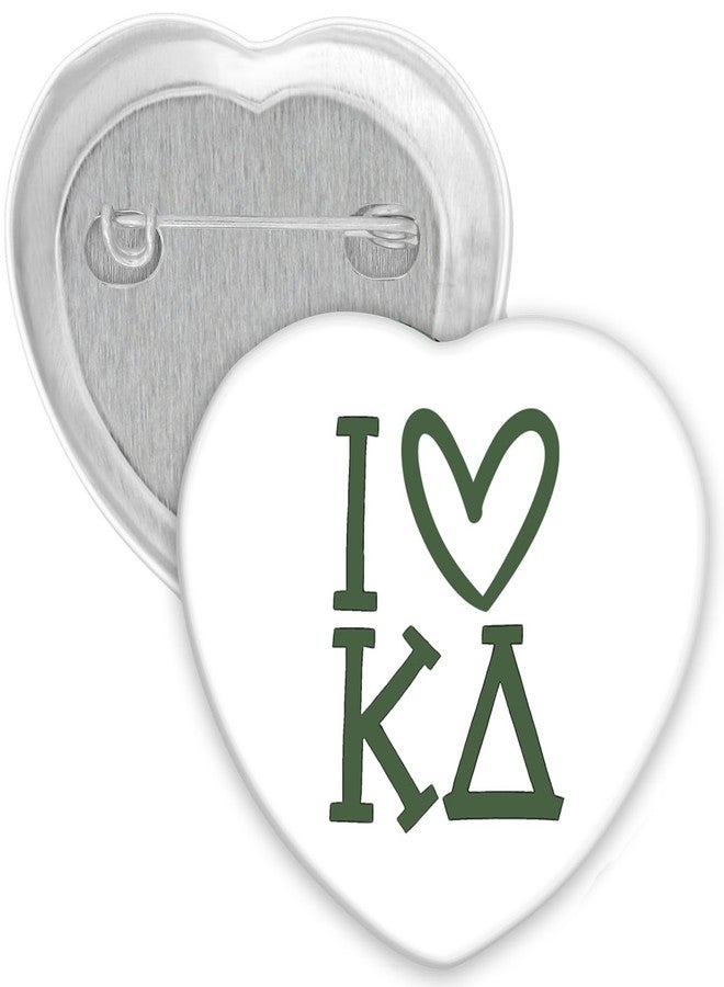 SCRAPHEART Kappa Delta Button Pin Set, Green Gingham KD Pin & I Love KD Heart Pin, 2-Piece Sorority Button Bundle for Game Day, Bid Day, Recruitment & Big Little Gifts, Kappa Delta Gifts - Image 3