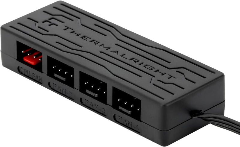 ثيرمالرايت متحكم مروحة PWM FAN HUB X4 من - 4 منافذ 4 سنون، محور تبريد متعدد الواجهات لـ 4 مجموعات من مراوح الكمبيوتر، كابل طاقة SATA - Image 1
