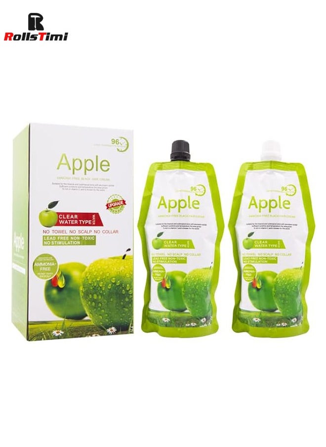 RollsTimi  Ammonia Free Apple Fruit Extract Black Darken Dye Cream Apple Dye 96 Black for Hair and Beard  - Image 1