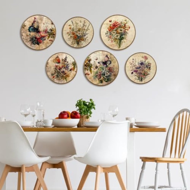 6 Pcs Spring Vintage Floral Framed Wall Art Decor Wildflower Vintage Shabby Wall Decor Floral House Artwork Farmhouse Rustic Nature Hanging Boho Decoration for Bedroom living Room 2 Size - Image 5