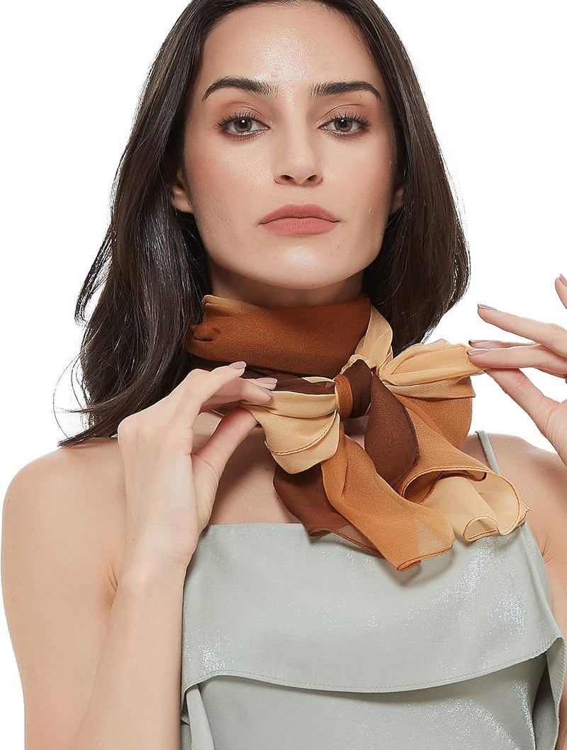 PANTONIGHT Long Chiffon Sheer Scarf Gradient Shaded Colors Lightweight Scarf For Womens - Image 5