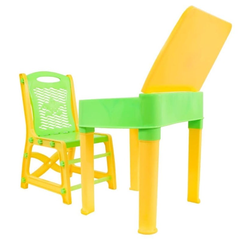 DS ENTERPRISE Kids Study Table Functional Desk Chair Set Children Study Table Chair Set with Storage Box Space for Pencils Stationery Study Table for ReadingWritingLearning Boys Girls 315yrs Green Yellow - Image 3