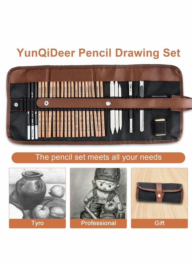 Drawing Pencils, Sketch Pencils Art Supplies Kit for Kids Adults, Professional Sketching Graphite Charcoal Set - Image 4