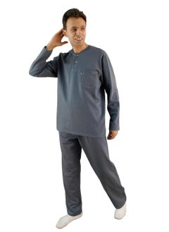 Jet "Men Winter Pajama Set Long Sleeve & Long Pants - Dark Grey  - Image 1
