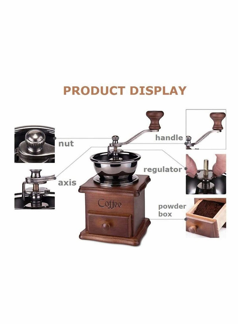 NIBEMINENT Coffee Grinders Manual Bean Grinder Adjustable Coarseness Ceramic Mill Hand Held Multifunction Smash Machine Compact Crank For Home, Office & Travelling - Image 5