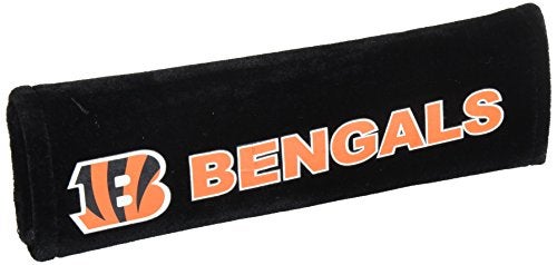 BSI Fremont Die NFL Cincinnati Bengals Seat Belt Pads, 10" x 2.5" (Pack of 2), 10" x 2.5" (Pack of 2), Black/Team Colors (96718B) - Image 1
