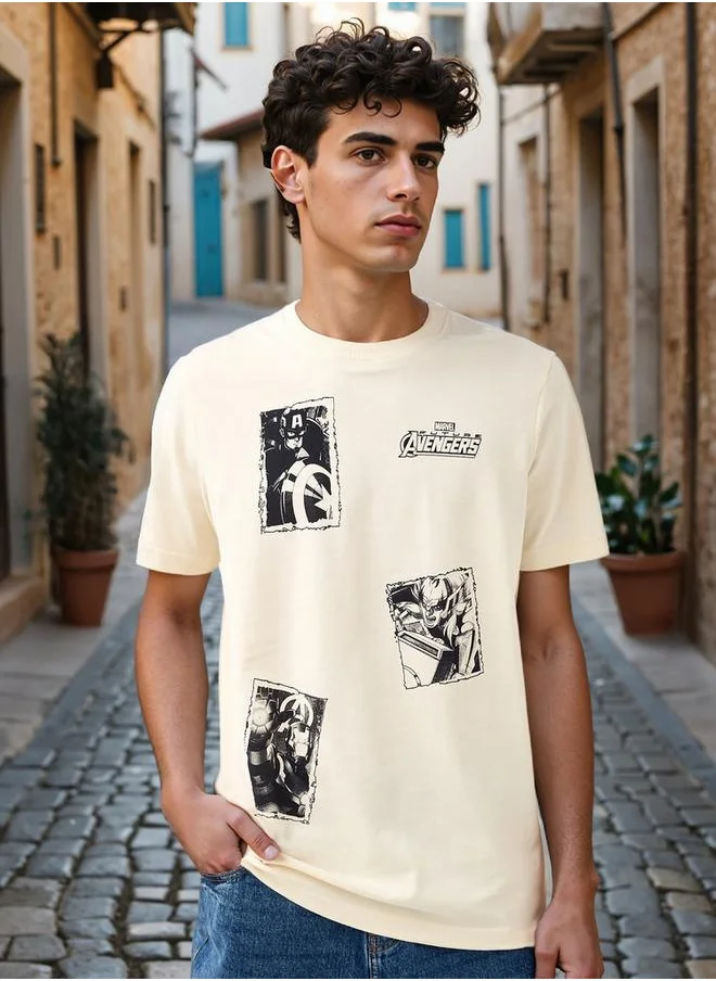 فاف Avengers Print T-shirt with Crew Neck