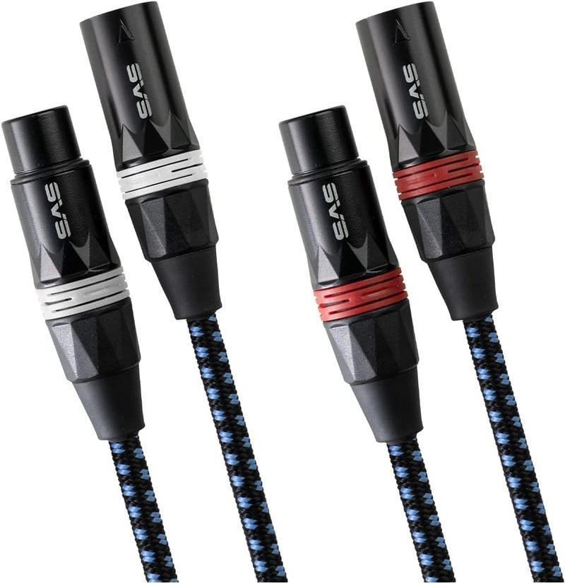 كابل صوت متوازن XLR SVS SoundPath بطول 656 قدم 2م زوج
