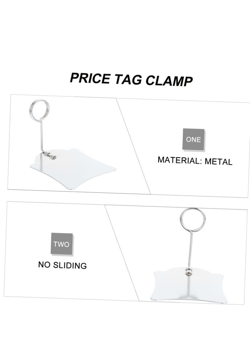 Zikra 4 Pieces Price Tag Clip, Reusable Metal Tag, Clear Merchandise Sign Tag, Suitable for Label, Basket, Business Cards - Image 3