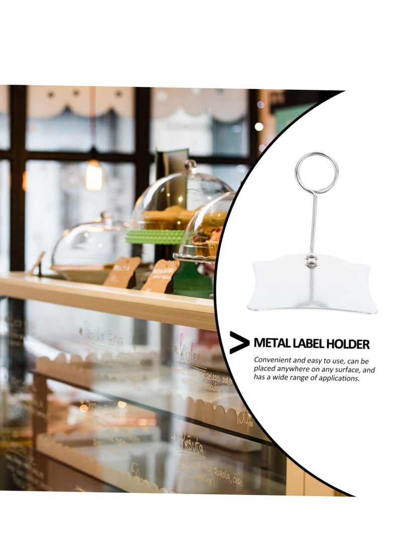 Zikra 4 Pieces Price Tag Clip, Reusable Metal Tag, Clear Merchandise Sign Tag, Suitable for Label, Basket, Business Cards - Image 2