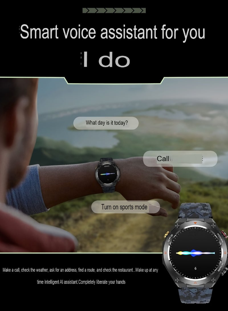 KC82 Smart Watch, Barometric Compass Sports Watch, Comfortable And Lightweight Smart Wrist Watch With Blood Oxygen Heart Rate Monitoring, (1pc, Camouflage Pink) - Image 3