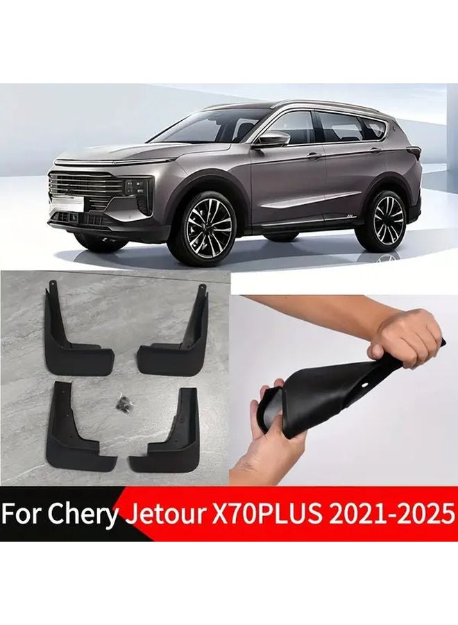 4Pcs Black Mud Flaps For Chery Jetour X70PLUS 2021 2025 Durable PP Scratch Resistant - Image 2