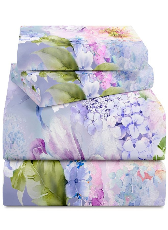 YIYEA Queen Sheet Set, Luxury 1800TC Hotel Quality Double Brushed Microfiber Floral Bed Sheets for Queen Size Bed, Extra Soft, Deep Pocket, Shrinkage and Fade Resistant, 4PC (Queen) - Image 1