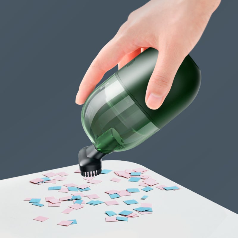 Baseus Mini Cordless Desktop Vacuum Cleaner - 1000Pa Suction Low Noise Rechargeable 900mAh Lithium Battery Type-C Charging Detachable Bin White for Home Office Students Children - Image 4