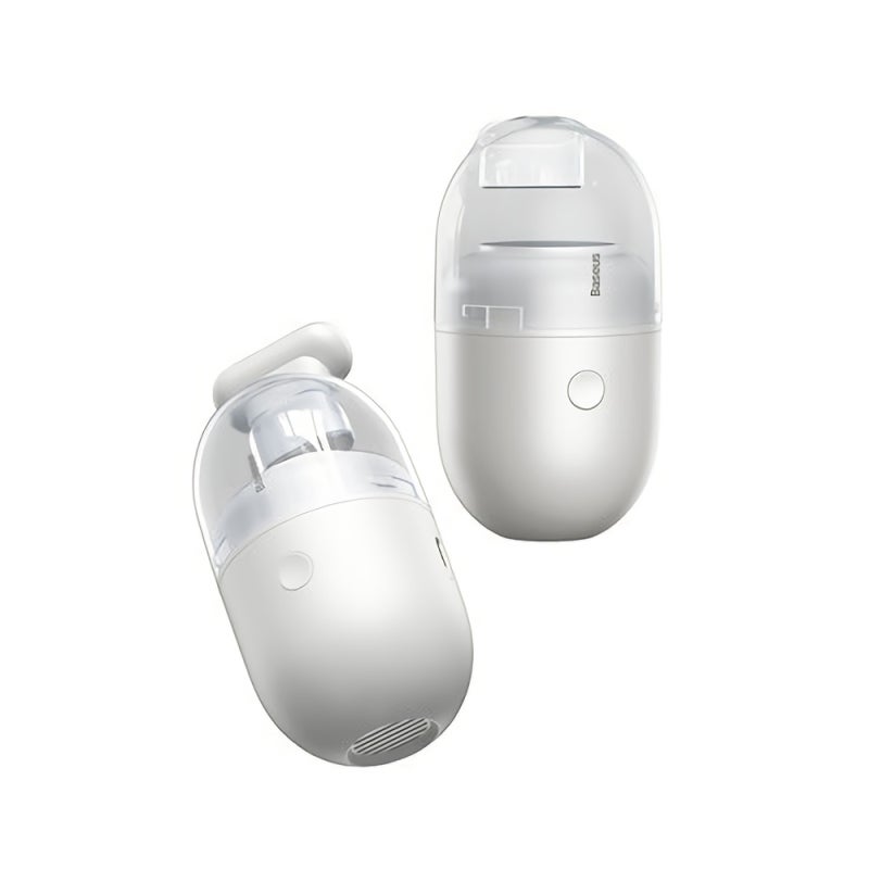 Baseus Mini Cordless Desktop Vacuum Cleaner - 1000Pa Suction Low Noise Rechargeable 900mAh Lithium Battery Type-C Charging Detachable Bin White for Home Office Students Children - Image 1