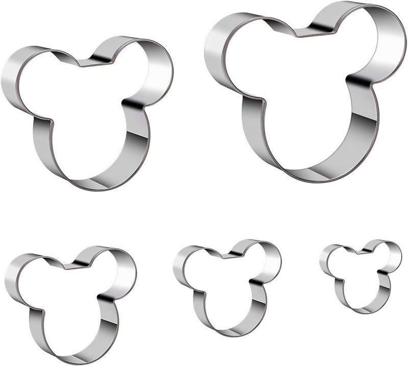 Tmflexe Mouse Cookie Cutter Sandwich Cutters for Kids DIY Lunchbox Bento Box Fruit Cutters Vegetable Cutters for Children Boys Girls, Pack of 5 - Image 3