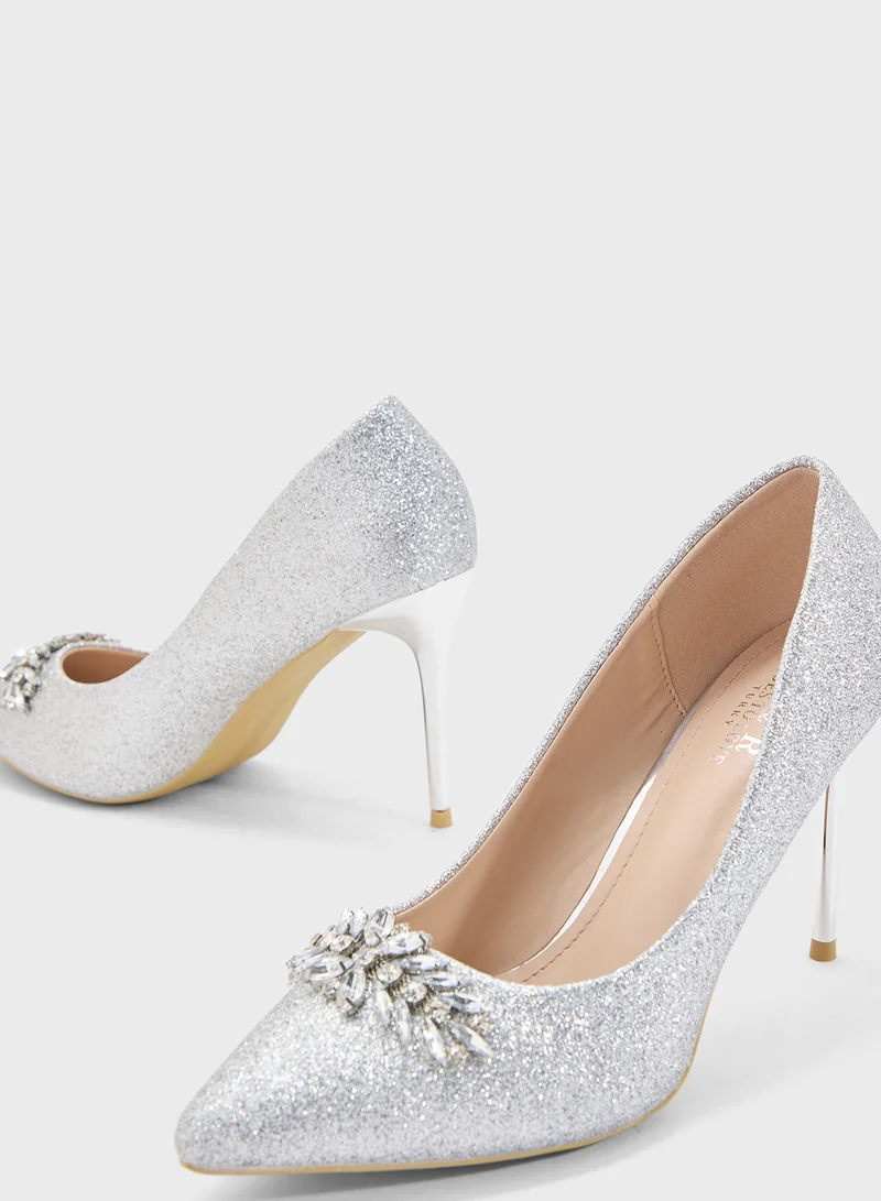 B&R High Heel Pointed Pump