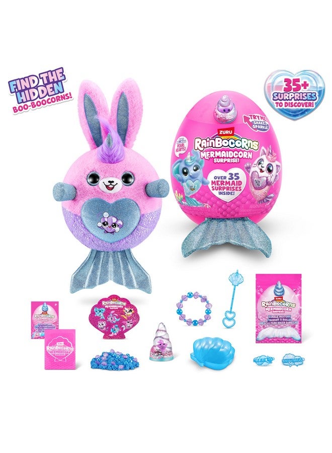 Rainbocorns Rainbocorns Mermaidcorn (Bunny) by ZURU, Collectible Plush, Mermaid Surprises, Cuddle Plush Stuffed Animal, Surprise Egg, Stickers, Magic Sands & Bubble Mixture, for Girls 3+ Up - Image 4