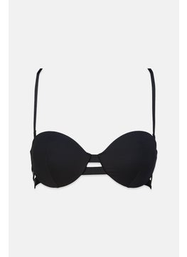 oysho Women Padded Bikini Top, Black  - Image 1