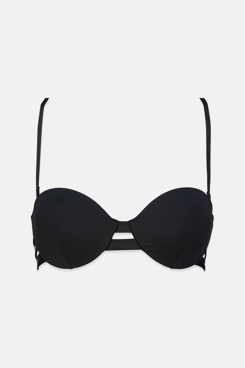 oysho Women Padded Bikini Top, Black  - Image 1