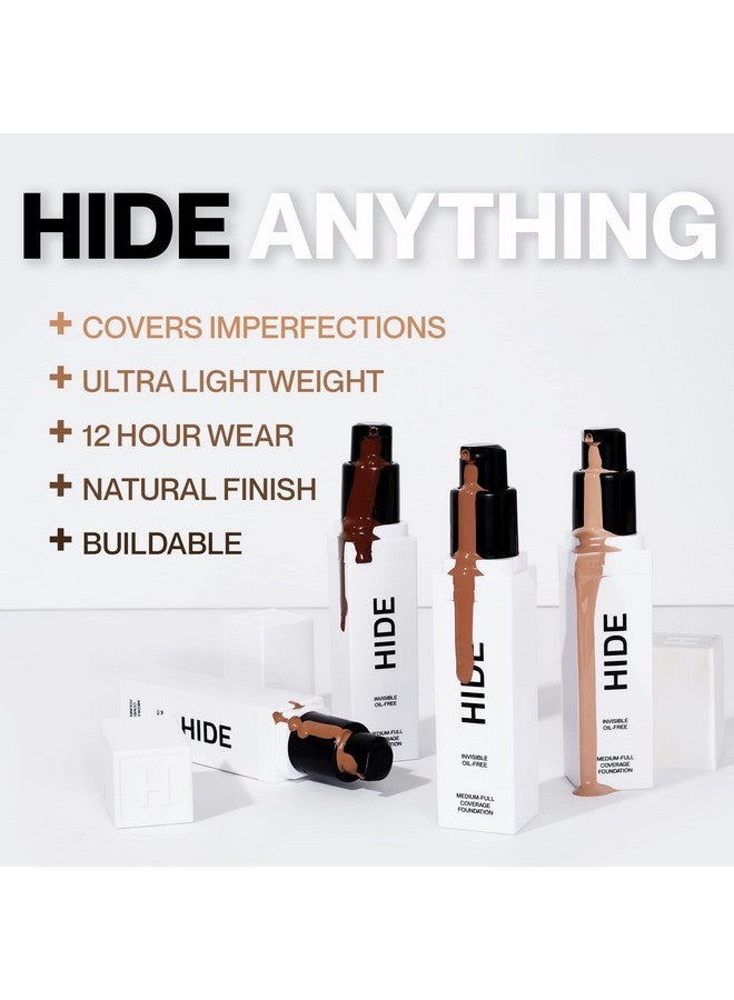 HIDE PREMIUM Liquid Foundation, Multi-Use Waterproof Foundation, Medium/Full Coverage Foundation, Shades for All Skin Types (See Shade Finder), Light Beige, 1 fl oz
