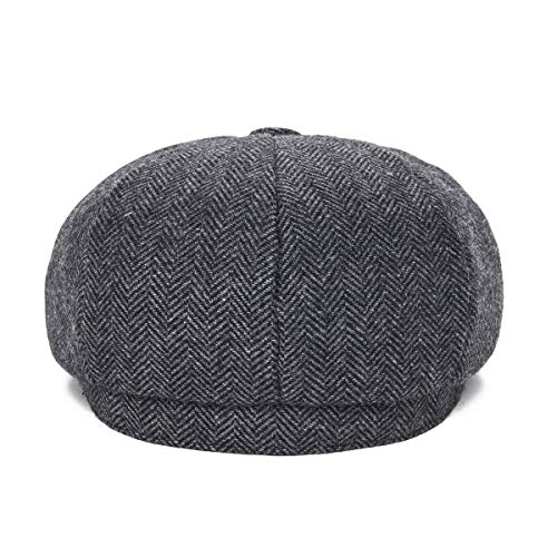 JANGOUL Boys Vintage Newsboy Cap Tweed Flat Beret Cabbie Hat for Kids Toddler Pageboy (12-24 Months, Black) - Image 4