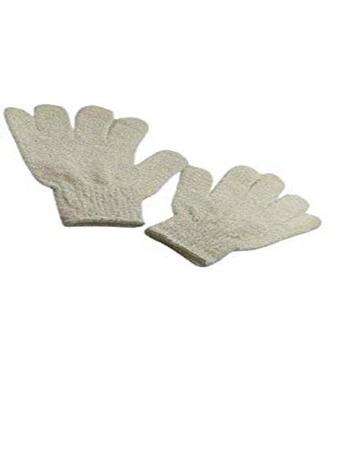 BRUSHMAN Exfoliating Dual Texture Bath Gloves for Shower, Spa, Massage and Body Scrubs, Dead Skin Cell Remover, Gloves with hanging loop (1 Pair Heavy Glove) (white) - Image 4