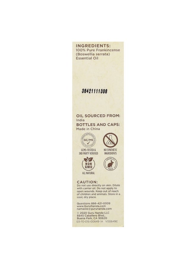 GuruNanda GuruNanda, 100% Pure & Natural Essential Oil, Frankincense, 0.5 fl oz (15 ml)  - Image 3
