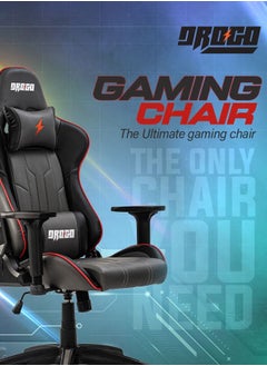 DROGO Ergonomic Gaming Chair with Adjustable Seat Height PU Leather Material 3D Armrest Video Game Chair with Head & Lumbar Support Pillow Desk Chair Home & Office Chair with Recline Grey - pzsku/Z924A89E1539509A4B873Z/45/_/1672672429/167de1c8-59c7-4b12-b128-6ee6da36a3e2