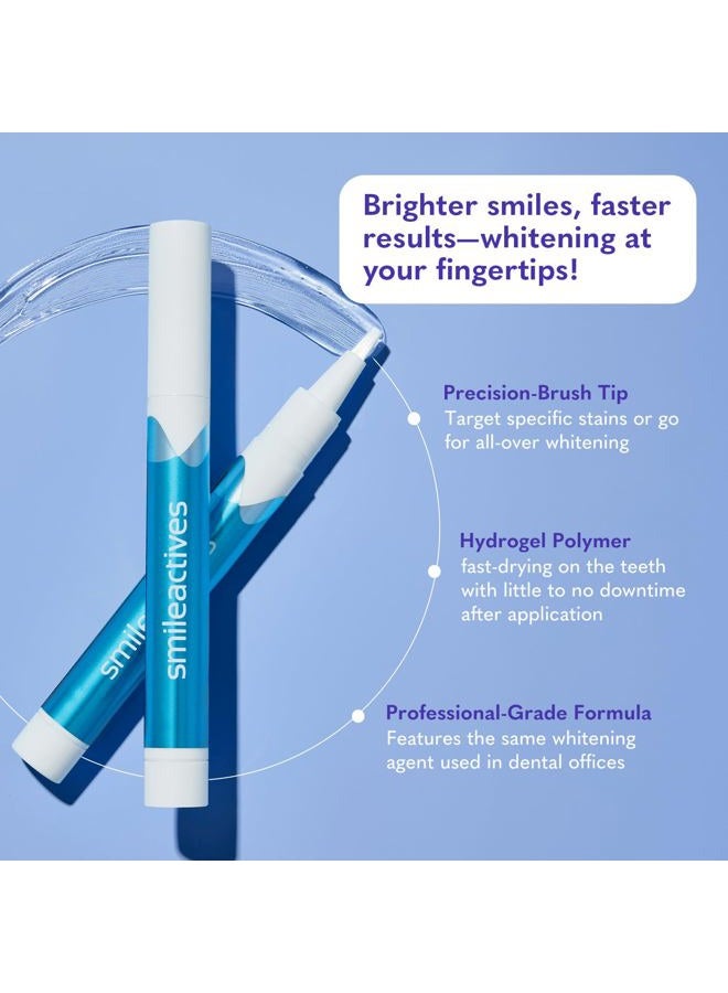 Smileactives Advanced Teeth Whitening Pens Hydrogen Peroxide Treatment with Vanilla Mint Flavor Duo/Travel Size 0. 11 Ounce Each - Image 3