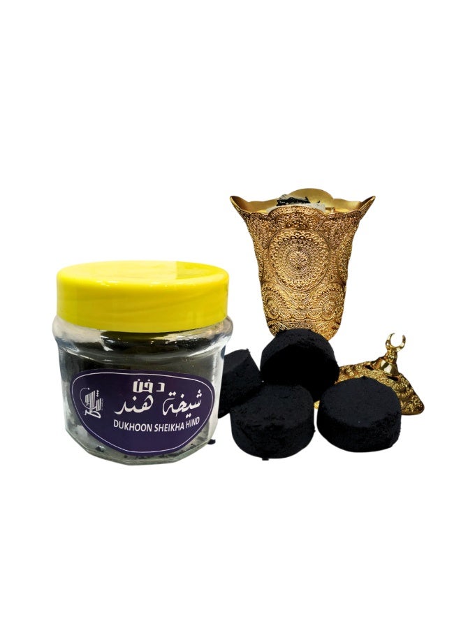 KAAF CREATIONS Bakhoor, Dukhoon sheikha hind, Best for Home & Majlis, Long-Lasting, Rich Oud Fragrance 140g - Image 4