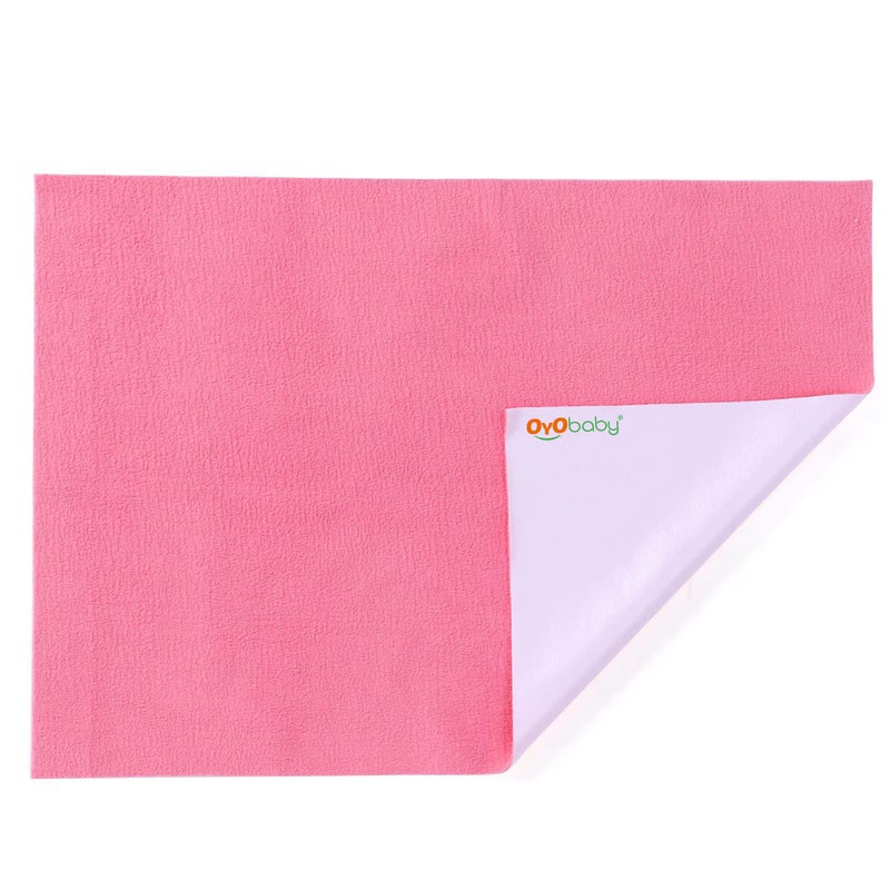 OYO BABY 100% Waterproof Polycotton Toddler Baby Dry Sheet, Extra Absorbent Infant Bed Sheet for New Born & Toddler Babies, Baby Bed Protector for Toddler Kids, Medium Size, 100 X 70 cm, Salmon Rose - Image 5