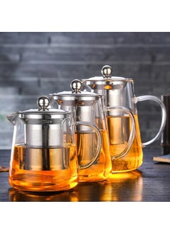 Factory wholesale glass teapot tea set stainless steel filter bubble flower teapot fluttering Cup straight steel leak pot triangle pot Thickened 750ml triangle straight pot Thickened 750ml triangle straight pot