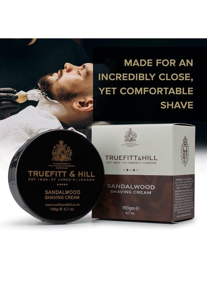Truefitt & Hill Shaving Cream Bowl - Sandalwood | Smooth Glide for Incredibly Close, Yet Comfortable Hydrating Shave, 6.7 ounces  - Image 3
