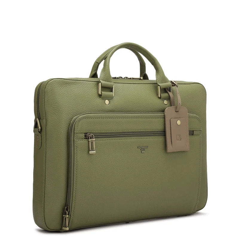 Da Milano  Wax Leather Laptop Sleeve - Fern  | Best Price UAE