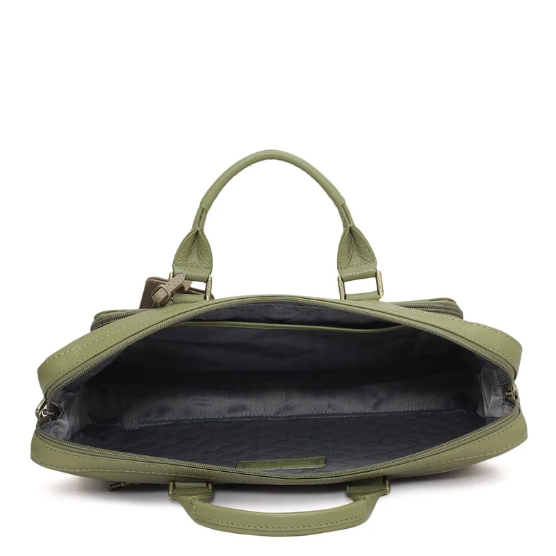 Da Milano  Wax Leather Laptop Sleeve - Fern  | Best Price UAE