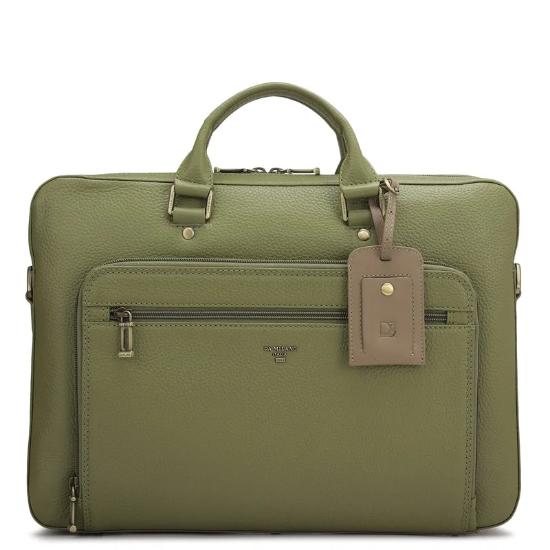 Da Milano  Wax Leather Laptop Sleeve - Fern  | Best Price UAE