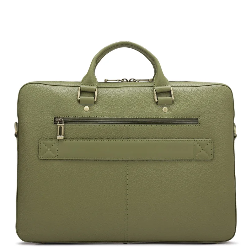 Da Milano  Wax Leather Laptop Sleeve - Fern  | Best Price UAE