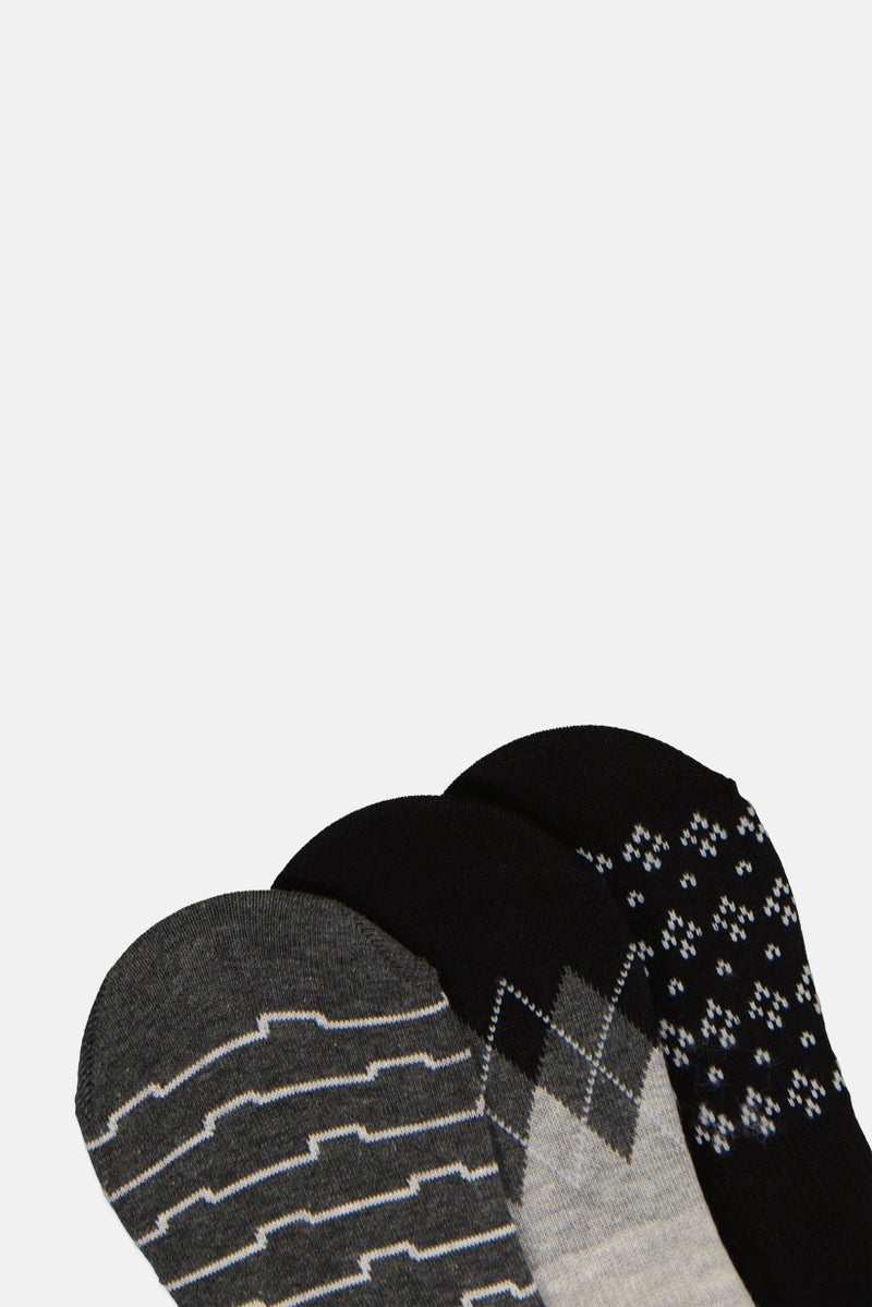 TapouT Men 3 Pairs Stripe Invisible Socks, Multicolor - Image 4