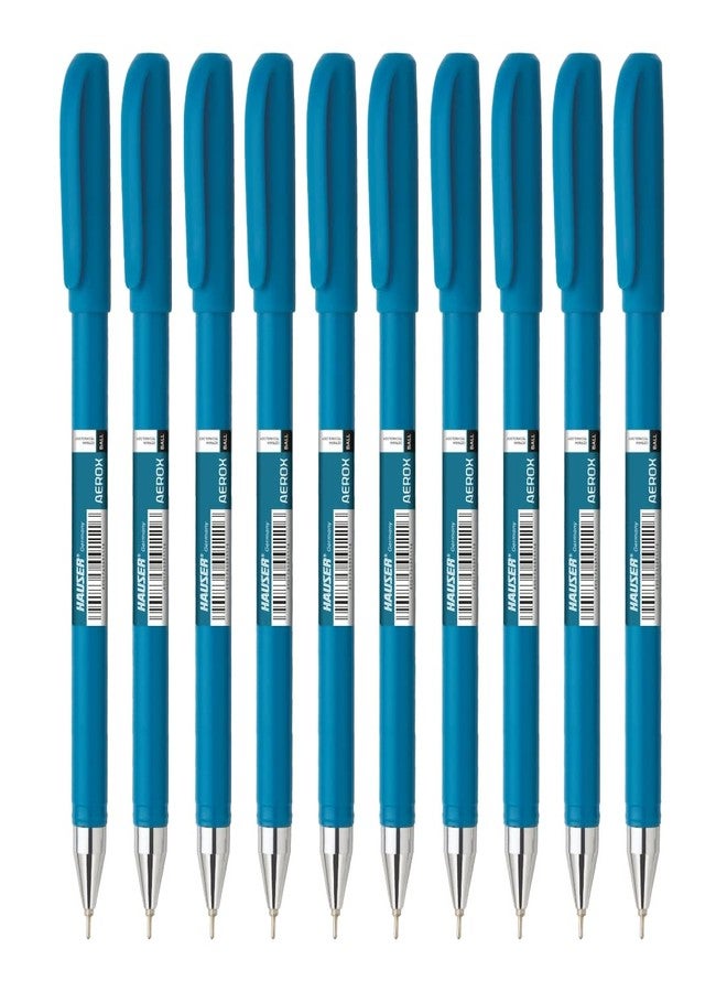Hauser Aerox 0.6 mm Ball Pen Box Pack | Light Weight Body With Comfortable Grip | Low-Viscosity Ink For Smudge Free Writing | Blue Ink, Pack of 30 Pens - Image 1