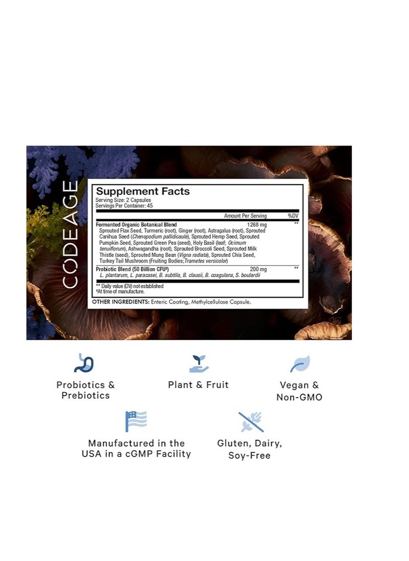 Codeage Sbo Probiotics 50 Billion Cfus Per Serving Multi Strain Soil Based Organisms Blend And Organic Fermented Botanical Blend Shelf stable 90 Capsules  - Image 2